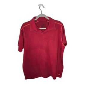 Patagonia Men's Red and Orange Organic Cotton Short Sleeve Polo size XL